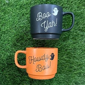 Cobwebs & Cauldrons Halloween Mugs - Set of 2 - boo Yah, Howdy Boo!